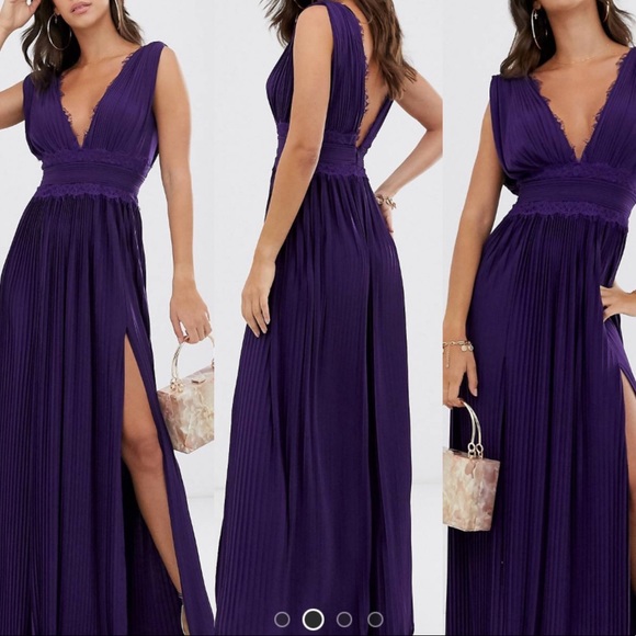 NWT ASOS plus pleated Sleeveless V-neck maxi dress - Picture 8 of 10